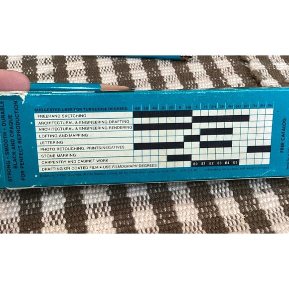 Berol Mixed Lot 21 Drafting Filmograph Turquoise Verithin Pencils Made USA (31) - Picture 7 of 16